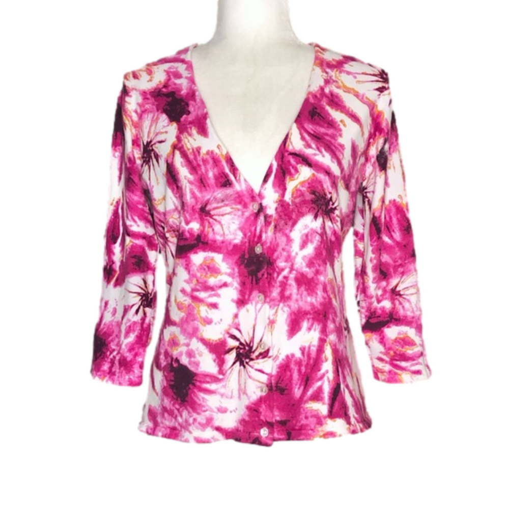 Jillian Jones pink floral cardigan